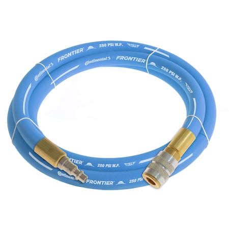 Continental 1/2" x 3' Blue EPDM Air Hose, 300 PSI, 1/2" Ind. Interchange M+F QC HZU05030-03-51